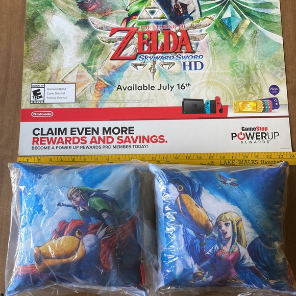 Nintendo The Legend of Zelda Skyward Sword Poster and Decorative Pillow Bundle - Picture 16 of 16